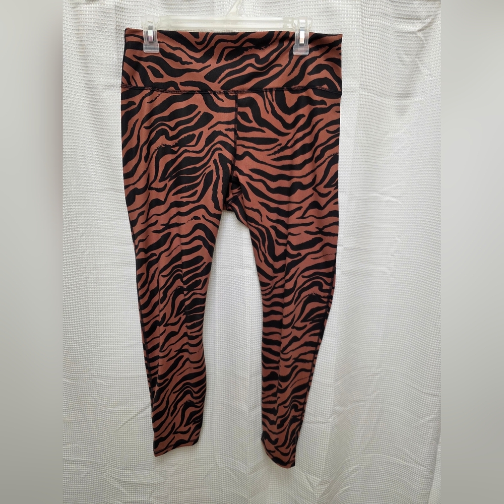 Fabletics Black and Brown Animal Print Leggings